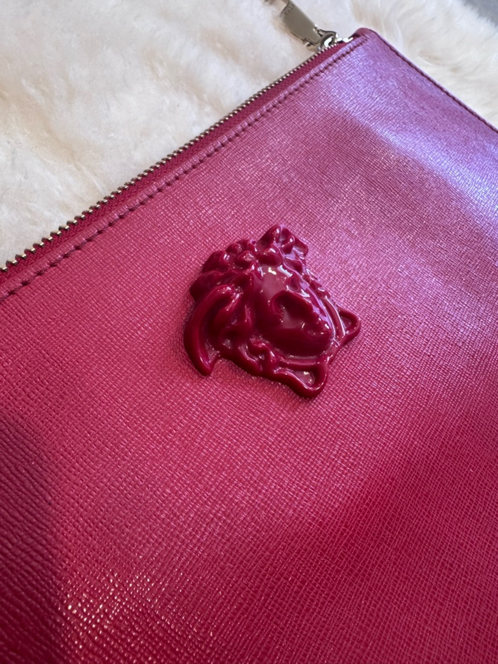 Versace La Medusa Res Zip Clutch 12.5 x 9 inches